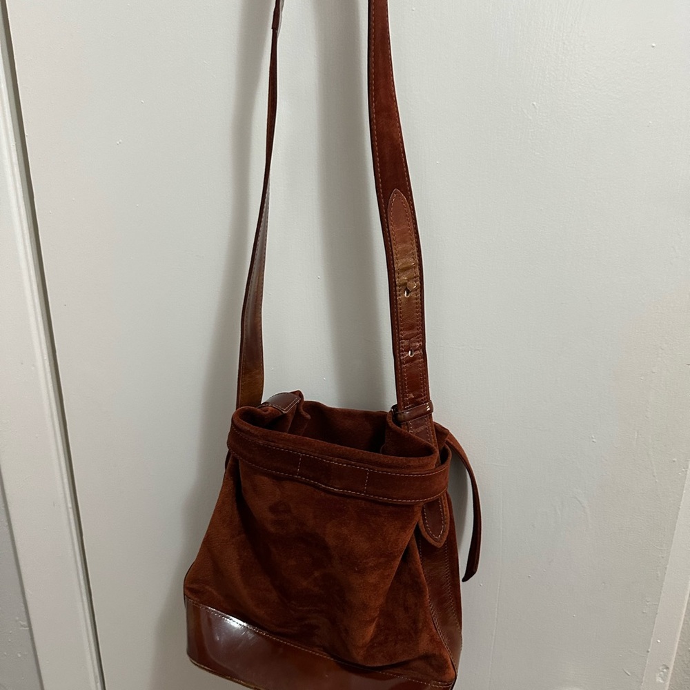Longchamp Brown Suede Crossbody Bag - Picture 4 of 6